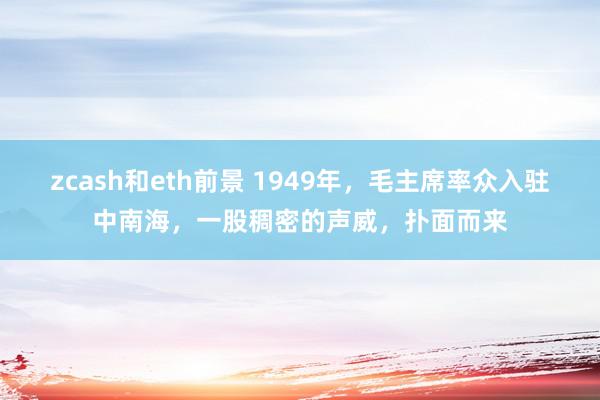 zcash和eth前景 1949年，毛主席率众入驻中南海，一股稠密的声威，扑面而来